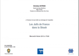 Lire la suite à propos de l’article Vernissage de l’exposition : les Juifs de France  dans la Shoah